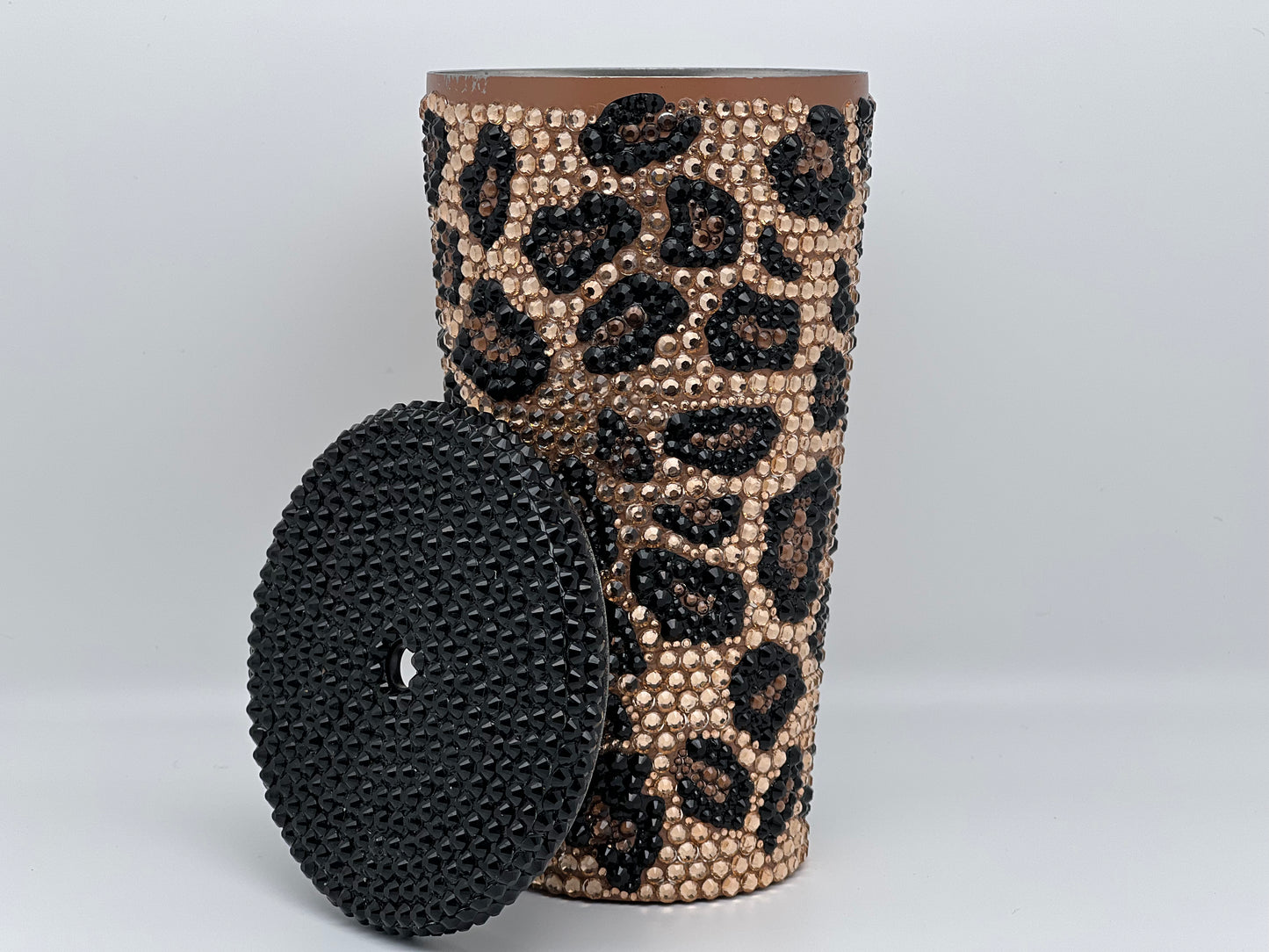 Leopard Print Rhinestone Tumbler